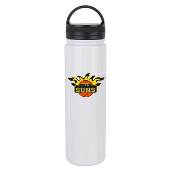 23 Oz Stainless Steel Water Bottle w/ Portable Lid - Sublimated Logo Thumbnail